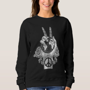 World Peace Earth Day Celebration Peace Sign Hand Sweatshirt