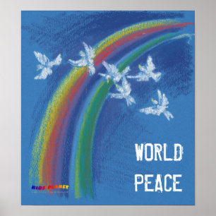 World Peace   Flying Pigeons Poster