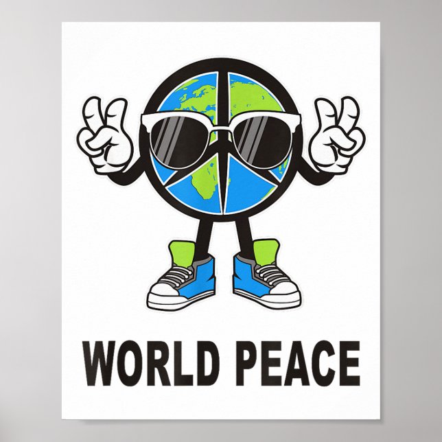 World Peace On Earth Shirt Global Love Peace Sign  (Front)