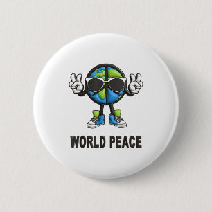World Peace On Earth Shirt Global Love Peace Sign  6 Cm Round Badge