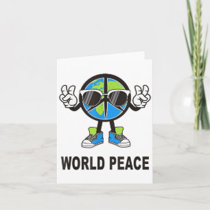 World Peace On Earth Shirt Global Love Peace Sign Card