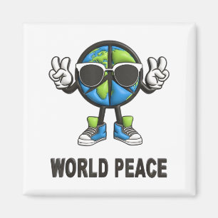World Peace On Earth Shirt Global Love Peace Sign  Magnet