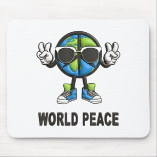 World Peace On Earth Shirt Global Love Peace Sign  Mouse Pad