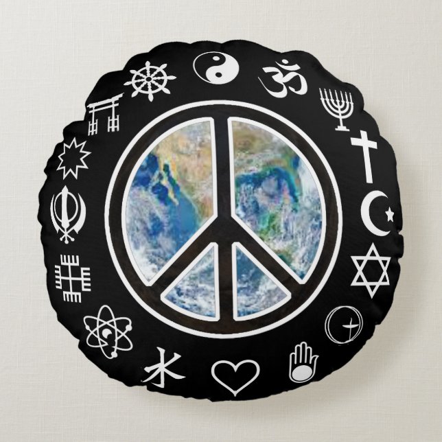 World Peace - Peace on Earth Round Cushion (Front)