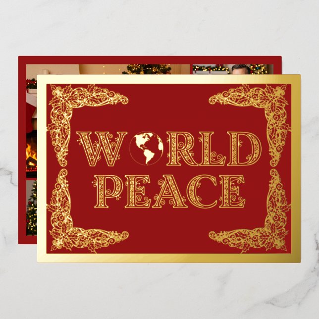 World Peace, Planet Earth, in Red, Gold (Front/Back)