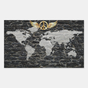 World peace rectangular sticker