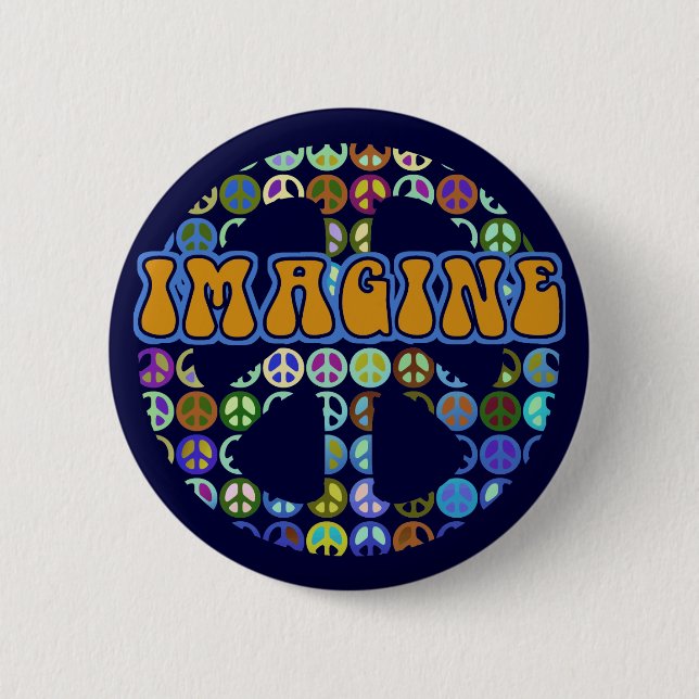 World Peace - Retro 6 Cm Round Badge (Front)