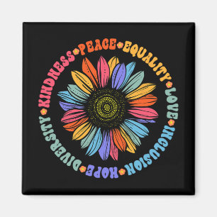 World Peace Supporter Sunflower Floral Outfit Kind Magnet