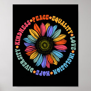 World Peace Supporter Sunflower Floral Outfit Kind Poster