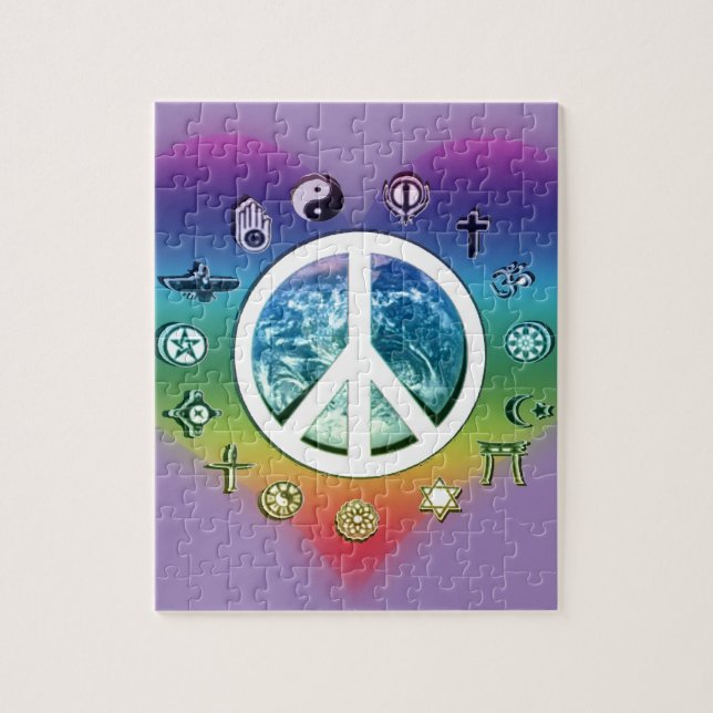World Peace with Religious Symbols Jigsaw Puzzle (Vertical)
