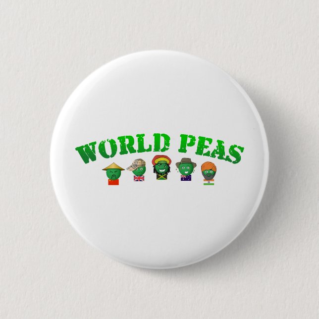 World Peas 6 Cm Round Badge (Front)