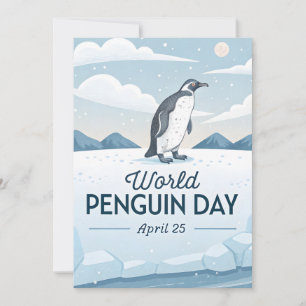World Penguin Day Winter Nature Illustration Card
