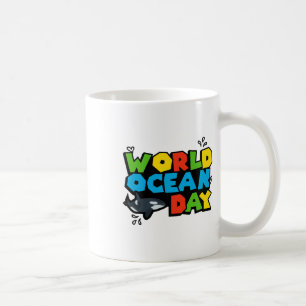 World Planet Ocean Day Orca Splash Design Love Ear Coffee Mug