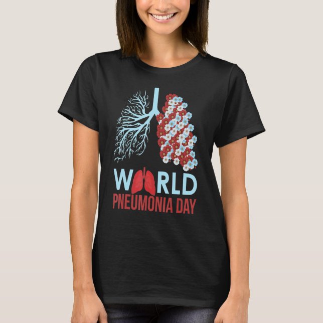 World Pneumonia Day Humanity Solidarity Lungs Flow T-Shirt (Front)