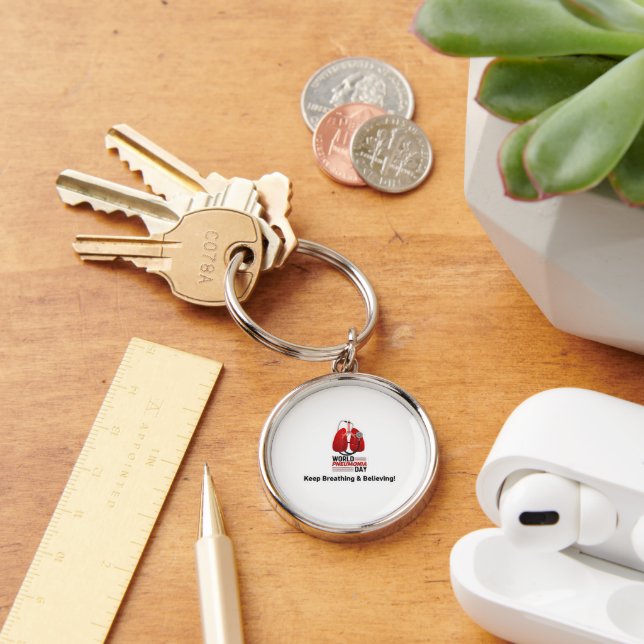 World Pneumonia Day - Keep Breathing  Key Ring (Desk)