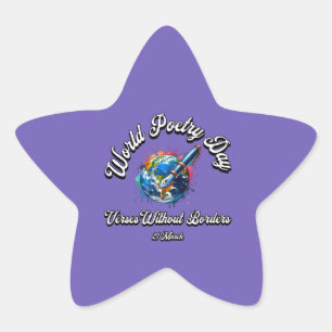 World Poetry Day. Verses Without Borders Star Sticker