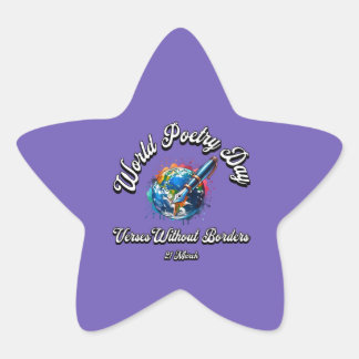 World Poetry Day. Verses Without Borders Star Sticker