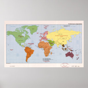 World Political Regional Map (1985) Poster