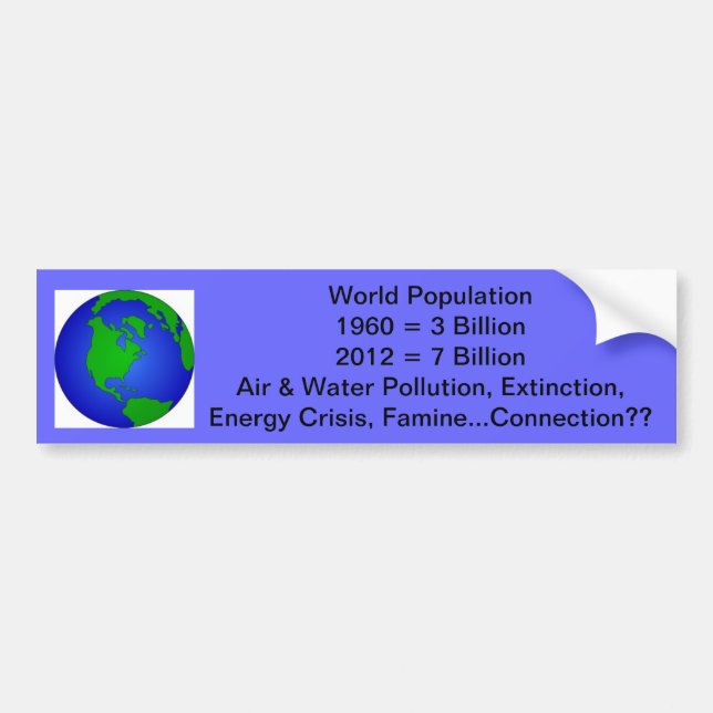World Population Bumper Sticker (Front)