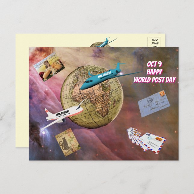 World Post Day Postcard (Oct 9) (Front/Back)