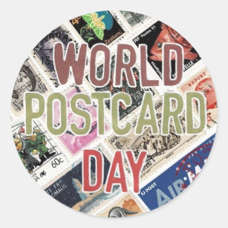 World Postcard Day Classic Round Sticker