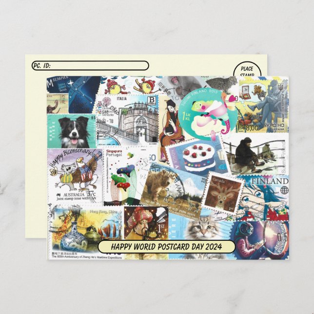 World Postcard Day - Misc Postage Stamps Postcard (Front/Back)