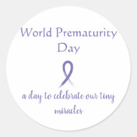 World Prematurity Day round stickers