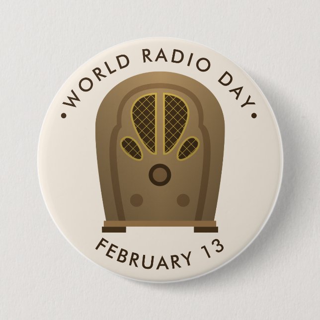 World Radio Day 7.5 Cm Round Badge (Front)