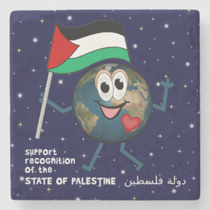 World Recognition of Palestinian Statehood Stone Coaster