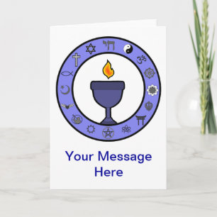 World Religions Chalice UU Note Card Customisable