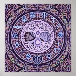 World Religions Tree of Life Peace Poster