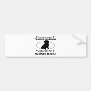 World revolves around my norfolk terrier bumper sticker