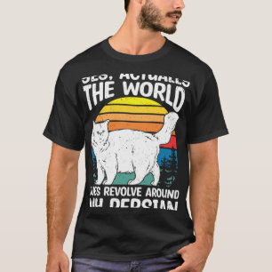 World Revolves Around Persian Cat  Cats Owner Grap T-Shirt