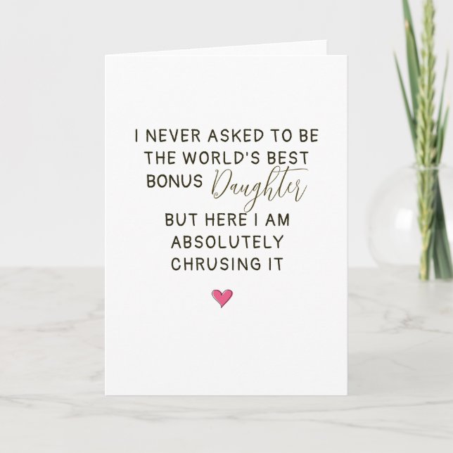 World’s Best Bonus Daughter Quote Card (Front)