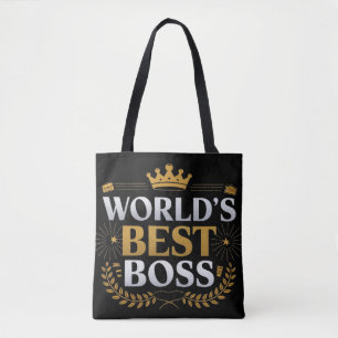 world,s best boss tote bag