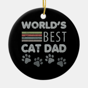 World’s Best Cat Dad Ceramic Tree Decoration