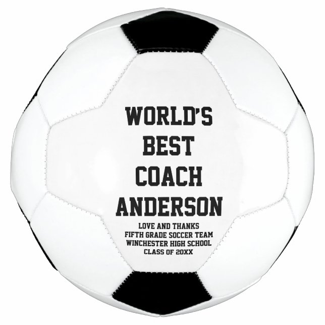 World’s Best Coach personalised custom text Soccer Ball (Front)
