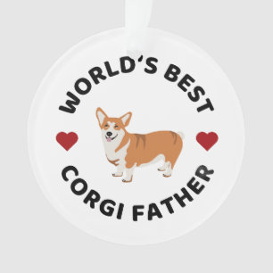 World’s Best Corgi Father Dog Dad Christmas Gift Ornament