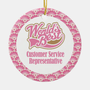 World’s Best Customer Service Representative Gift Ceramic Tree Decoration