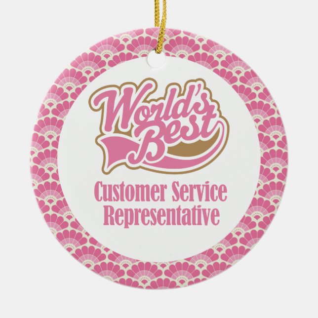 World’s Best Customer Service Representative Gift Ceramic Tree Decoration (Front)