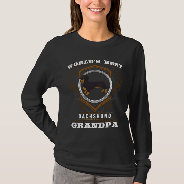 World S Best Dachshund Grandpa Dog Breed Owner T-Shirt (Front)