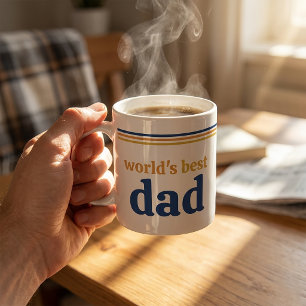 World’s Best Dad Mug   Retro 70s Father’s Day Gift