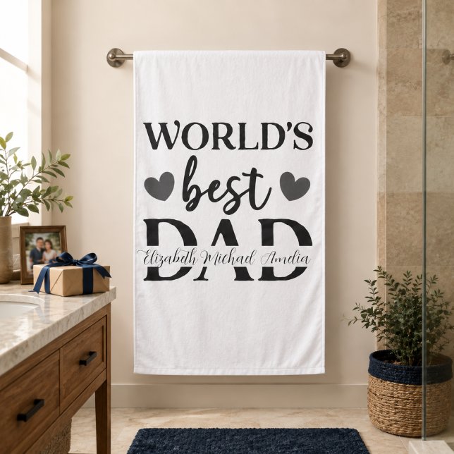 World’s Best Dad Personalised Bath Towel (Creator Uploaded)