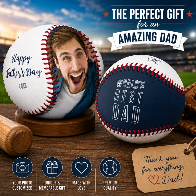 World’s Best Dad Personalised Photo Baseball (Creator Uploaded)