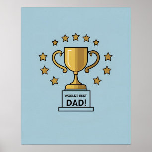World’s Best Dad Trophy Digital Art Print