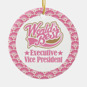 World’s Best Executive Vice President Gift Ornamen Ceramic Tree Decoration