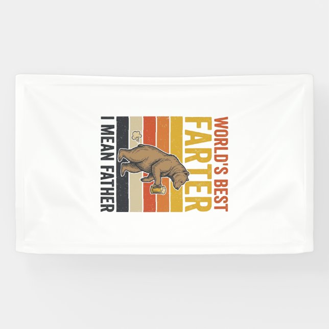 World’s Best Farter Funny Father Bear Banner (Horizontal)