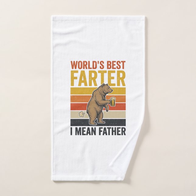 World’s Best Farter Funny Father Bear Hand Towel (Hand Towel)
