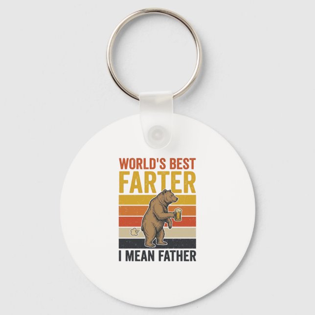 World’s Best Farter Funny Father Bear Key Ring (Front)