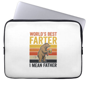 World’s Best Farter Funny Father Bear Laptop Sleeve